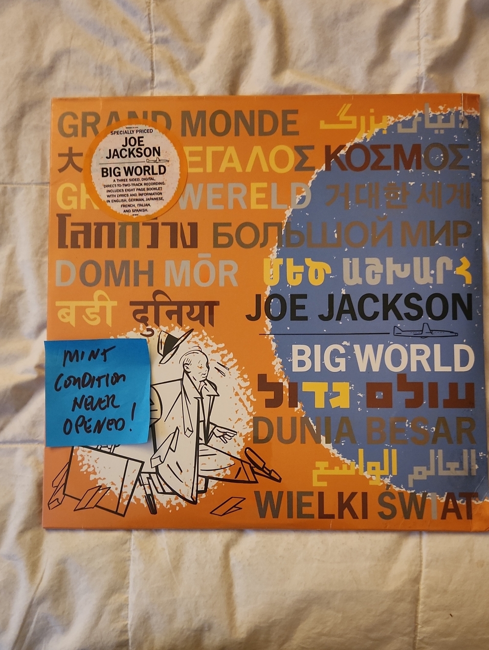 JOE JACKSON – Big World Vinyl Record (Orange & Blue Cover)